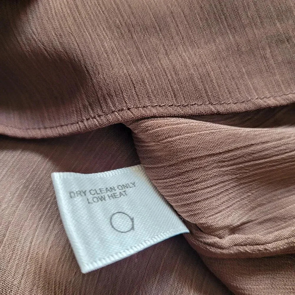 Boston Proper Women's Kaftan Chiffon Blouse Size M Brown Ombre V-neck Studded - Picture 6 of 11